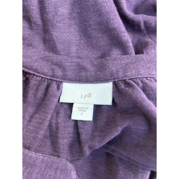 J.Jill Women Feminine Floral Embroidered Top Blouse Small Purple 3/4 Sleeve Boho - Picture 3 of 8